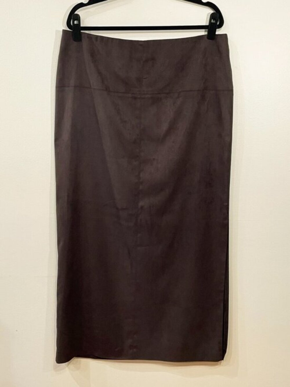 NEW Vintage Yansi Fugel Faux Suede Maxi Skirt Chocolate Brown 16 $180